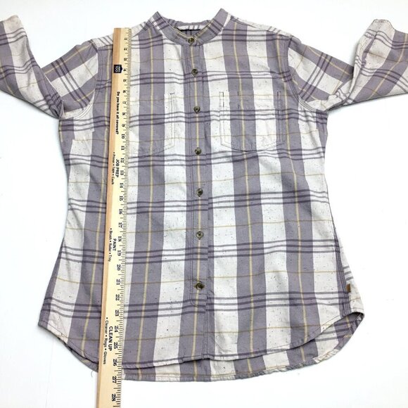 Carhartt Women's Purple and Ivory Plaid Shirt Button Front 3/4 Sleeves Medium - Picture 5 of 10